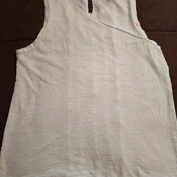 J Crew Ladies White Sleeveless Airy Tank Top w Front Ruffles Cotton S Small Good - Picture 8 of 13